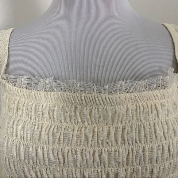 Torrid Mesh Swiss Dot Smocked Top Women’s 3X Sheer Puff Sleeves Coquette Cottage - Picture 11 of 17
